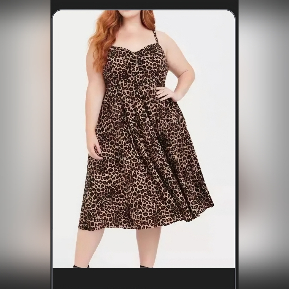 Torrid Leopard Print Sleeveless Dress Challis